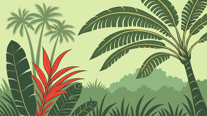 A whimsical and relaxed beach scene, featuring a variety of summer elements like a surfboard, palm tree, beach ball, sunglasses, and umbrella Summer Icons  and Summer Accessories