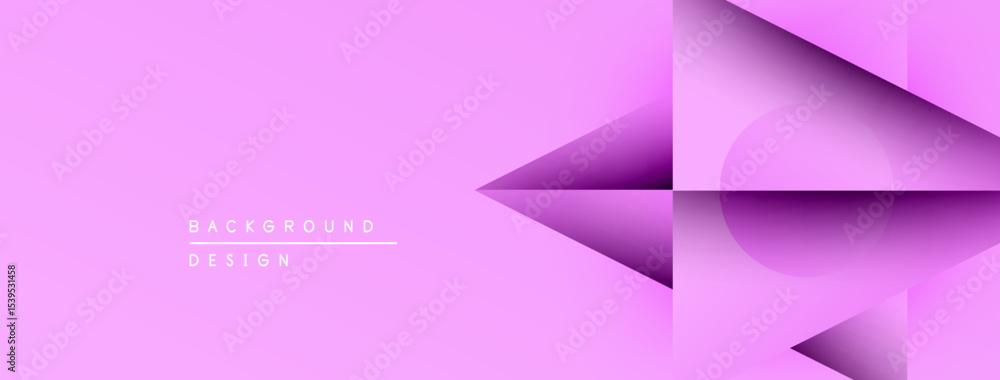 Aufkleber Pink background features geometric shapes, gradients. Modern design elements create abstract visual effect. Minimalist style.