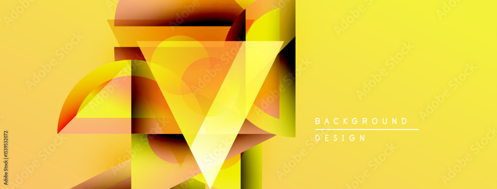 Aufkleber Abstract geometric design. Yellow, orange gradients create dynamic shapes. Modern composition suitable for backgrounds, presentations.