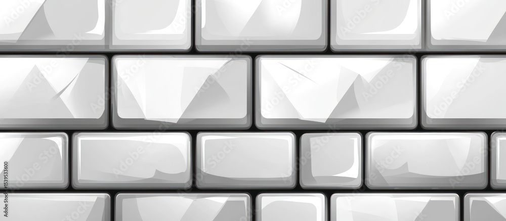 Aufkleber monochromatic brick facade with angular reflections and a seamless pattern