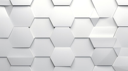 Fototapeta premium Interwoven white hex tiles with alternating convex and concave shapes, soft matte finish and seamless futuristic alignment