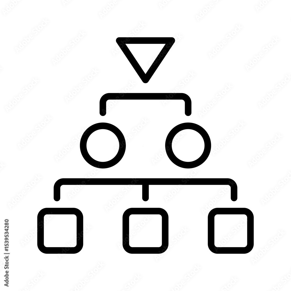 Poster team hierarchy line icon. linear style sign for mobile concept and web design. outline vector icon. 