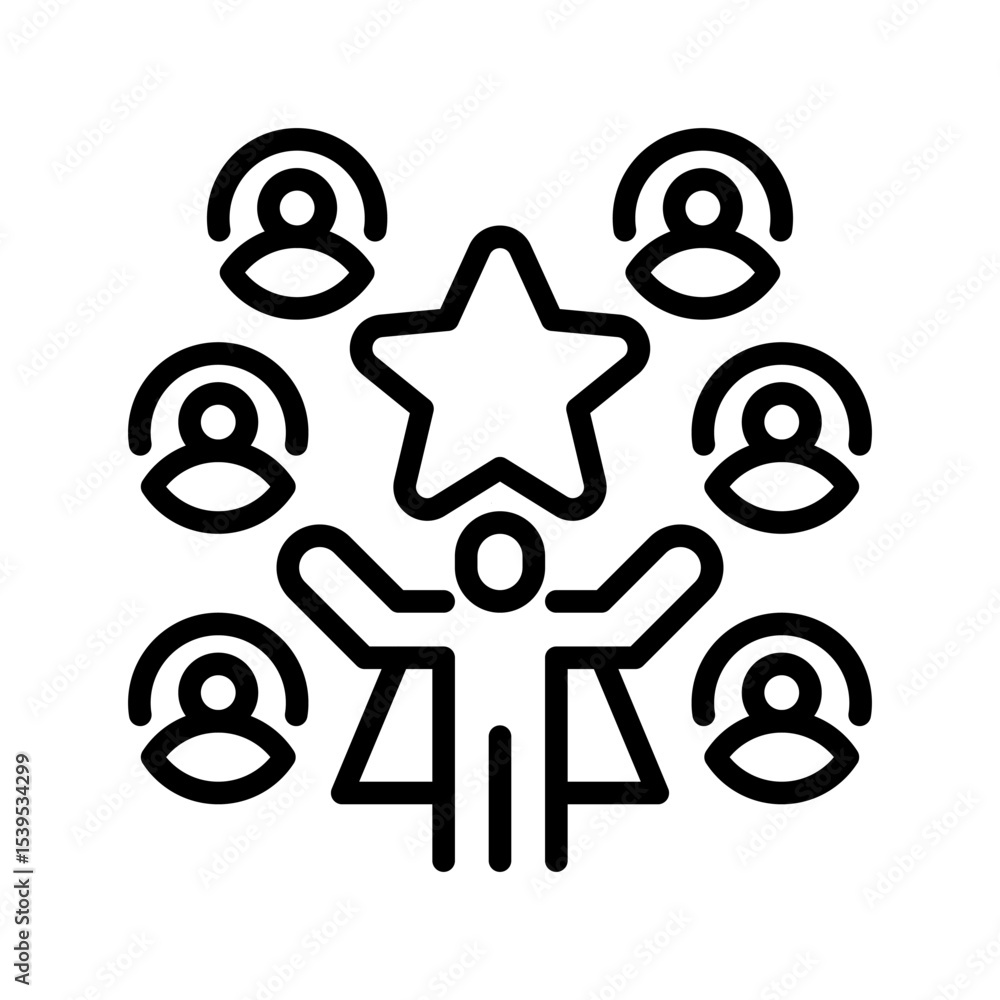 Poster team motivation line icon. linear style sign for mobile concept and web design. outline vector icon.