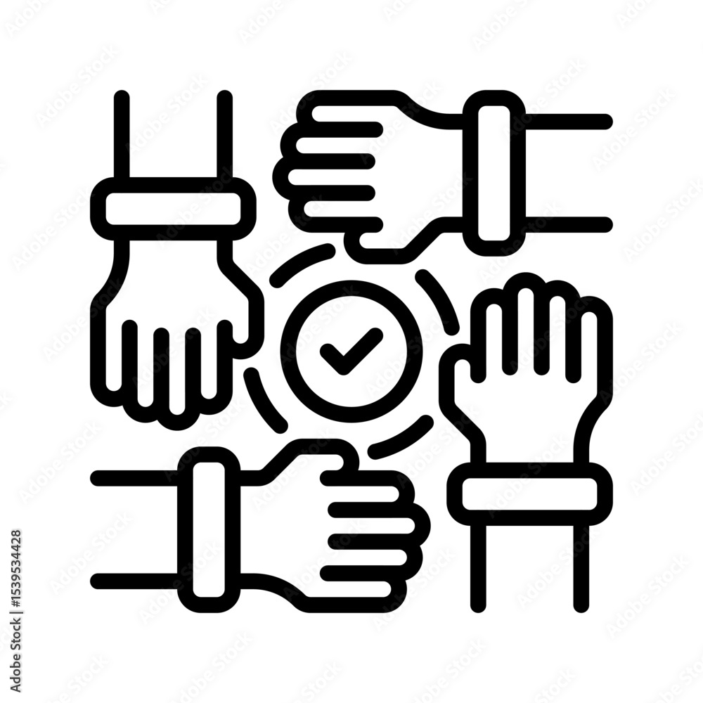 Poster collaboration line icon. linear style sign for mobile concept and web design. outline vector icon. s