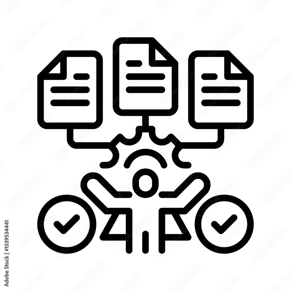 Poster multitasking line icon. linear style sign for mobile concept and web design. outline vector icon. sy
