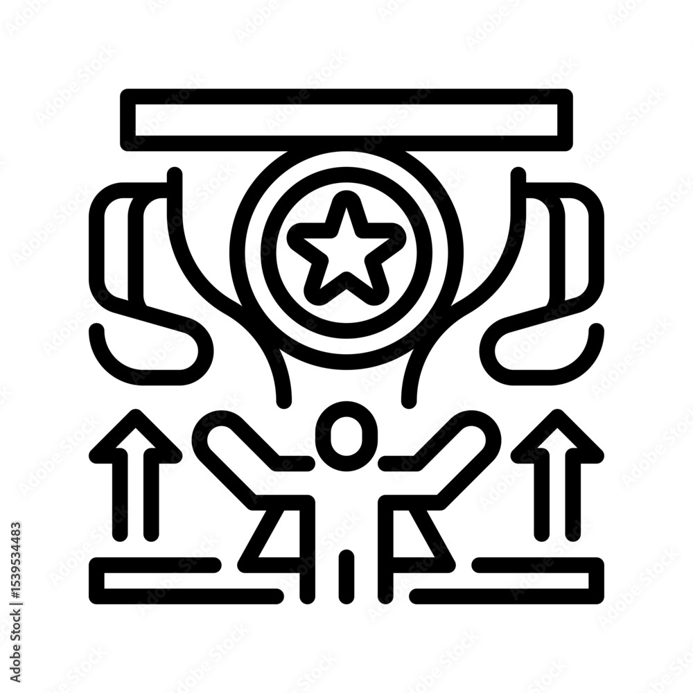 Poster achievement milestone line icon. linear style sign for mobile concept and web design. outline vector