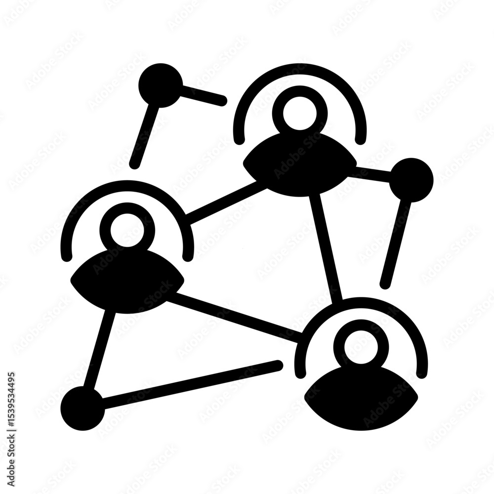 Poster collaboration network line icon. linear style sign for mobile concept and web design. outline vector