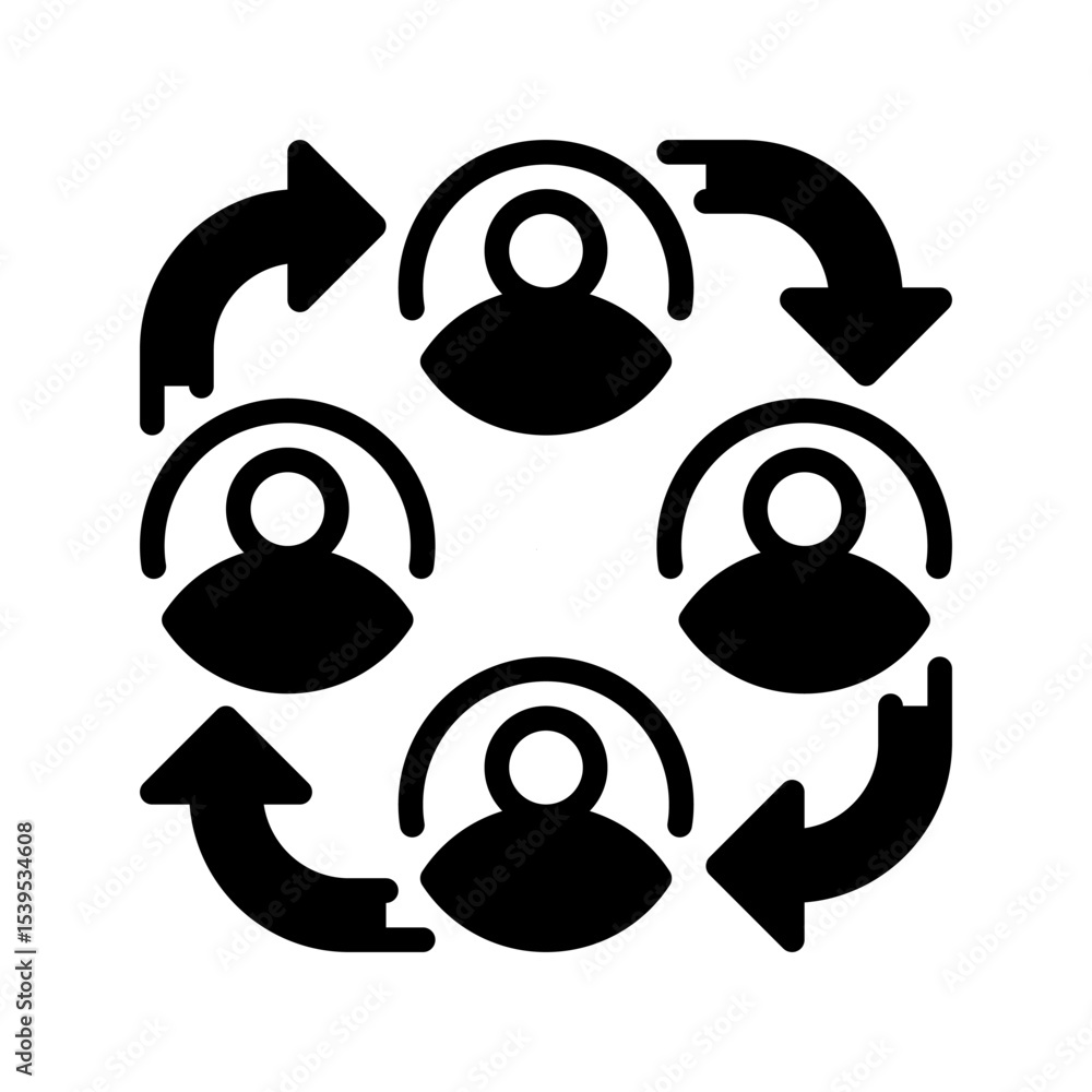 Poster employee connection line icon. linear style sign for mobile concept and web design. outline vector i