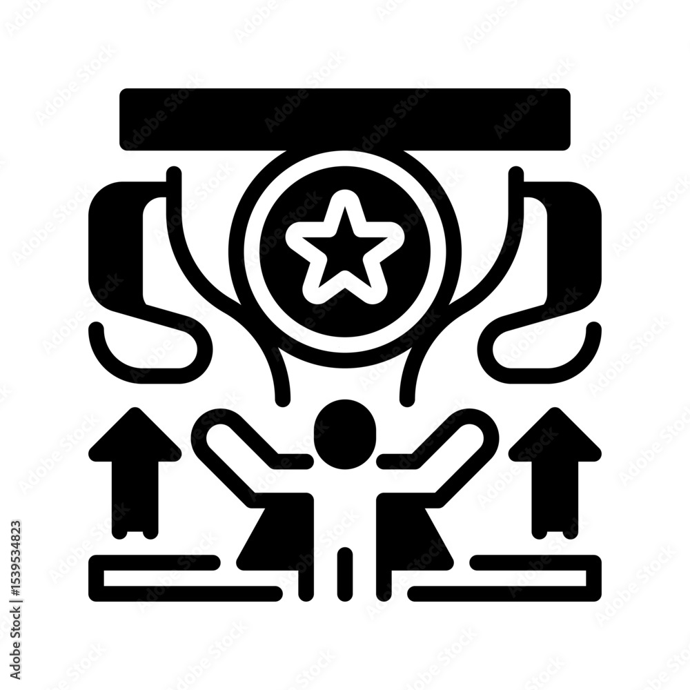 Poster achievement milestone line icon. linear style sign for mobile concept and web design. outline vector