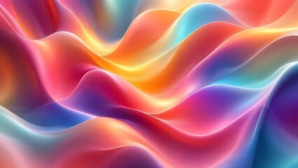 Obraz premium Abstract flowing gradients with glossy reflections and fractal edges, forming dynamic color harmonies as if dancing to music. Ideal for modern art, motion design, or digital backgrounds