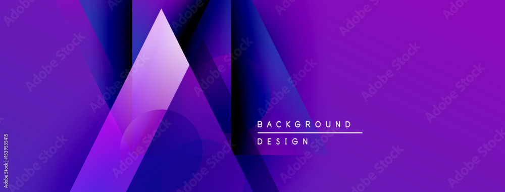 Aufkleber Abstract purple design features overlapping geometric shapes. Gradient colors create dynamic visual effect. Modern, sleek presentation.