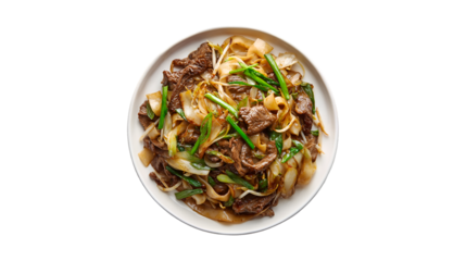 Delicious Beef Chow Fun Stir-fried Noodles Asian Cuisine Food