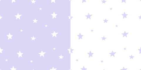 purple stars pattern. Childish star seamless background. Cute pastel star. Vector star. For wallpaper, wrapping, print