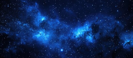 Naklejka premium Deep space nebula with swirling blues and stars