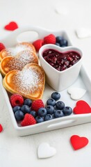Heart-Shaped Pancakes with Berries A Romantic and Delicious Breakfast