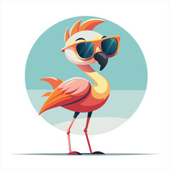 Cool Flamingo with Sunglasses