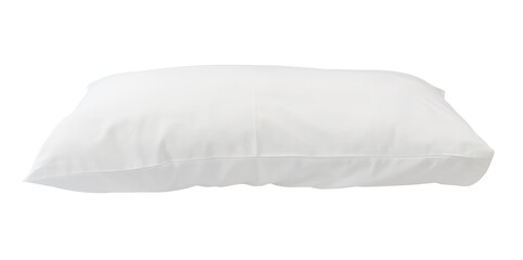 One white pillow after use in stack isolated on white background with clipping path