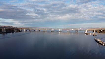 An Aerial View of the Benicia-Martinez Bridge in California. 