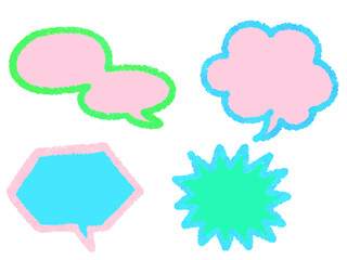 ポップなクレヨンで描いたフレームイラスト