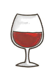 赤ワインのクレヨンイラスト