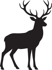 Fototapeta premium Majestic Deer Stag Silhouette with Large Antlers