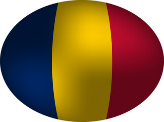 Fototapeta premium Chadian Flag Oval Sphere - National Symbol of Chad