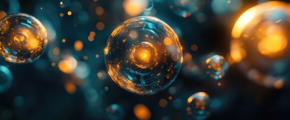 Abstract spheres of light and color