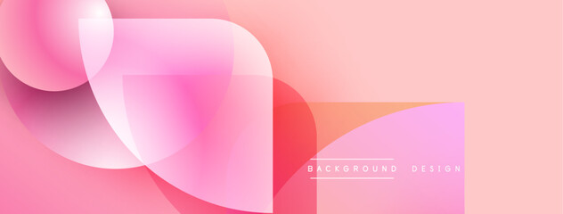 Abstract pink design features flowing shapes, gradients. Soft colors create modern, dynamic visual effect. Minimal text present.