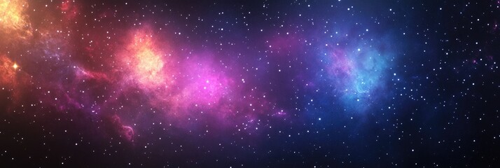 Naklejka premium Cosmic nebulae with vibrant colors and scattered stars