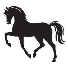 Obraz premium Domestic Horse Illustration in Silhouette for Crafting