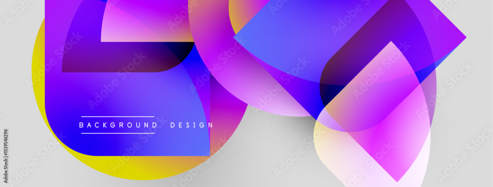 Aufkleber abstract colorful shapes overlap, creating dynamic visual effect. gradient hues blend, forming moder