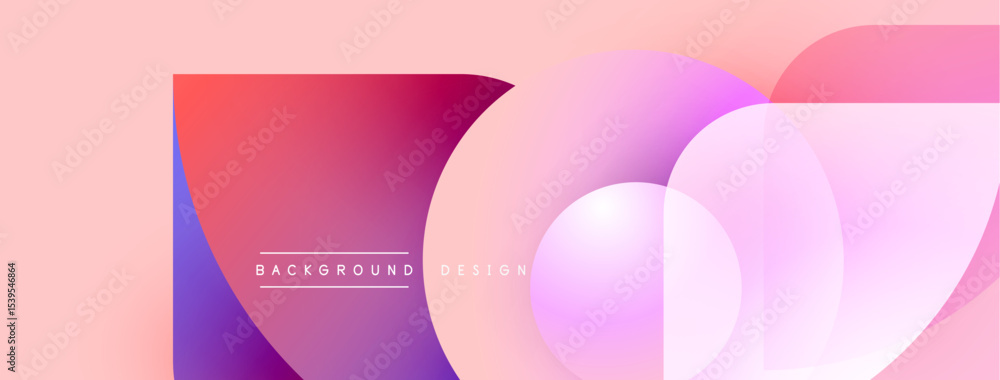 Poster abstract background features overlapping circles, gradients. pink, purple hues dominate design, crea