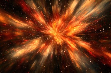 Obraz premium Explosive, fiery, starburst in space