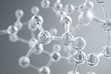 Gray transparent molecule model over grey
