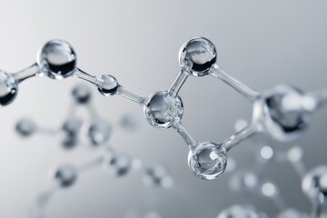 Gray transparent molecule model over grey