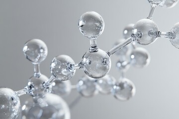 Gray transparent molecule model over grey