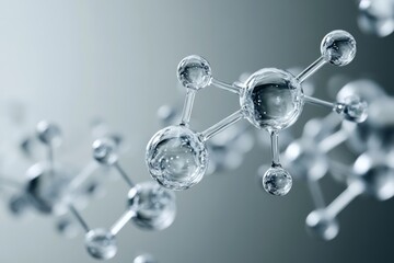 Gray transparent molecule model over grey