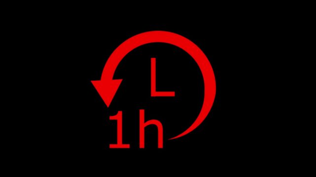 1 hour service working delivery concept payment online banking, shopping, transection online service. 4k video time clock animation.