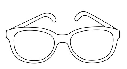 Glasses outline vector illustration for coloring book page and graphic design projects on transparent background