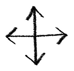 Arrow grunge marker isolated vector icon. Arrow grunge hand draw doodle mark.