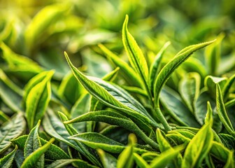 Obraz premium Delicate tea leaves slowly unfurl