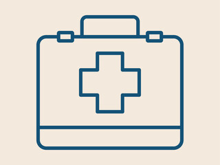 First aid kit outline icon. Hospital outline vector icon. Simple outline icon.