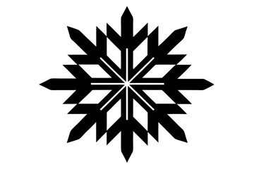 Obraz premium Geometric Black Snowflake Design, Winter Symbol, Sharp Lines