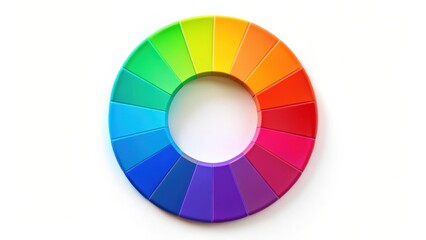 A colorful RGB color wheel with primary colors displayed in a circular arrangement on a white background