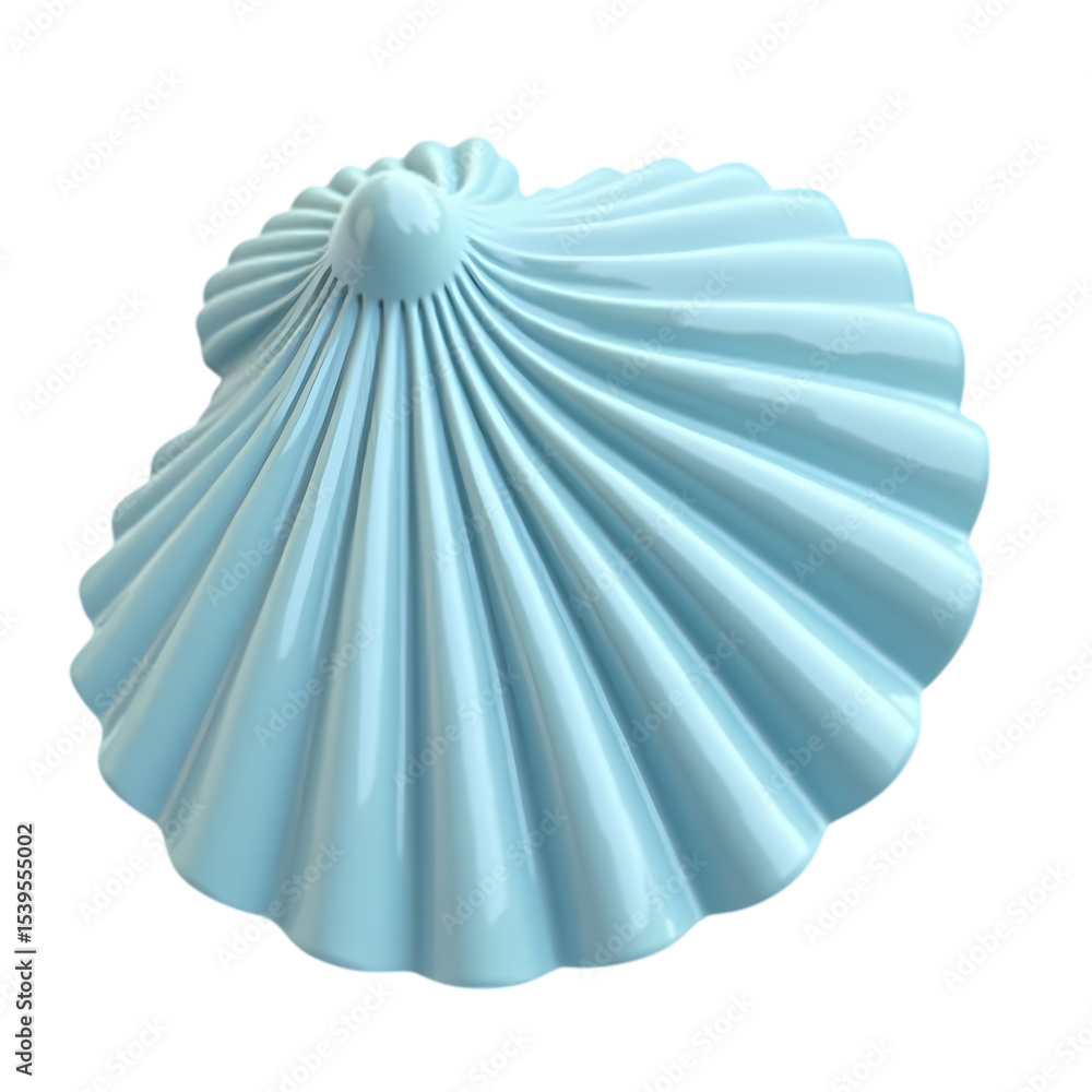 Poster a light blue seashell with a spiral design isolated on transparent background