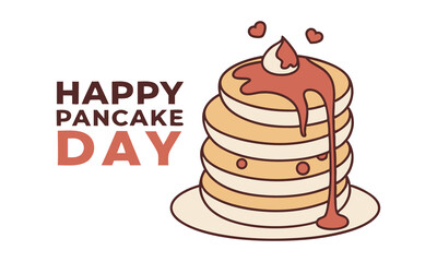 National Pancake Day. Vector illustration design. Pancakes stack with berries or honey.