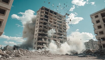 Demolition of a high-rise building