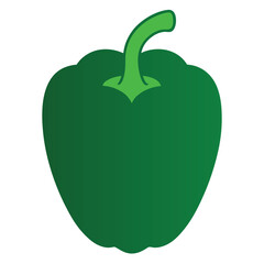 green pepper isolated on white background