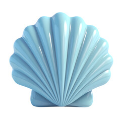A light blue seashell decoration a isolated on transparent background