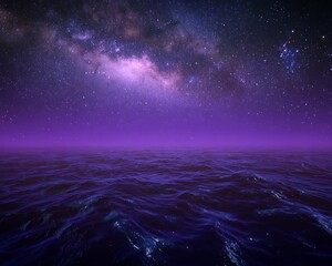 Vast night sky over a tranquil sea.